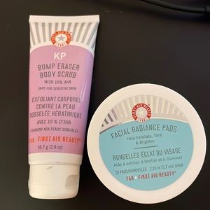 First Aid Beauty Facial Radiance Pads and KP Body Scrub Bundle NWT